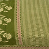 Sanskriti Vintage Sarees Green Indian 100% Pure Cotton Printed Sari 5+yd Sustainable Fabric