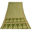 Sanskriti Vintage Sarees Green Indian 100% Pure Cotton Printed Sari 5+yd Sustainable Fabric