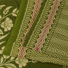 Sanskriti Vintage Sarees Green Indian 100% Pure Cotton Printed Sari 5+yd Sustainable Fabric