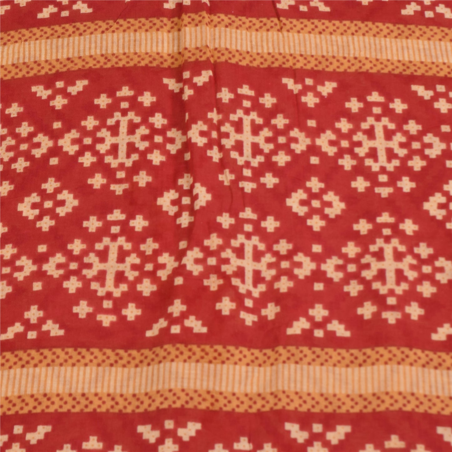 Санскритские винтажные сари персиково-красный патан патола чистый хлопок набивное сари устойчивая ткань