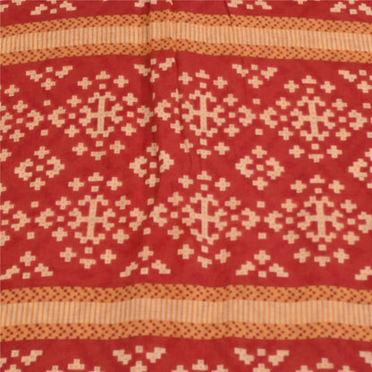 Санскритские винтажные сари персиково-красный патан патола чистый хлопок набивное сари устойчивая ткань