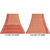 Санскритские винтажные сари персиково-красный патан патола чистый хлопок набивное сари устойчивая ткань