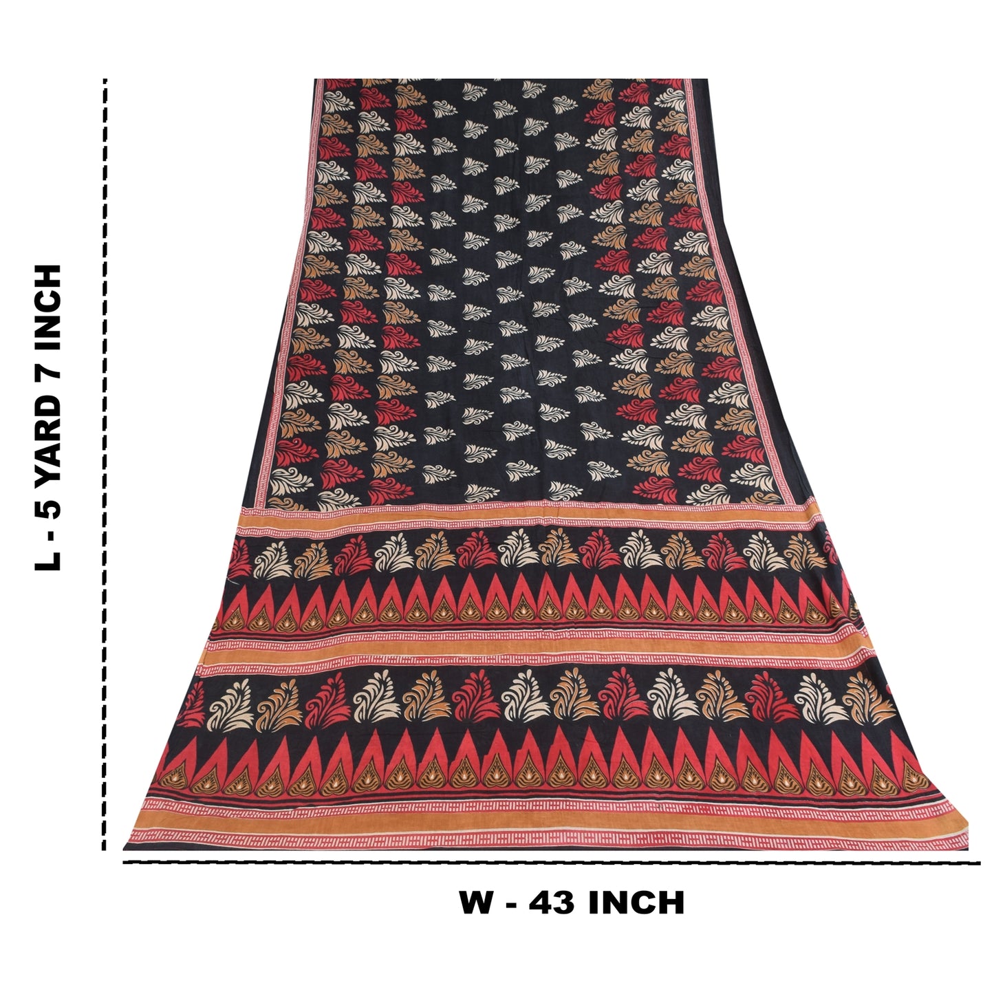 Sanskriti Vintage Sarier Sorte 100% Ren Bomuld Trykt Sari 5+ yard Håndværk Bæredygtigt Stoff
