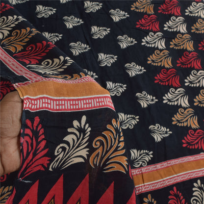 Sanskriti Vintage Sarier Sorte 100% Ren Bomuld Trykt Sari 5+ yard Håndværk Bæredygtigt Stoff