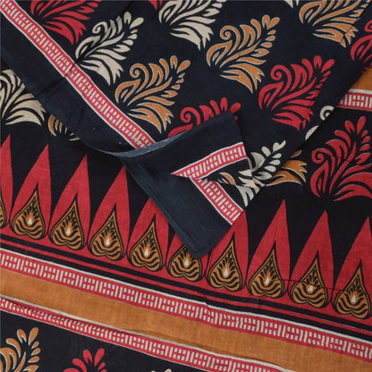 Sanskriti Vintage Sarier Sorte 100% Ren Bomuld Trykt Sari 5+ yard Håndværk Bæredygtigt Stoff