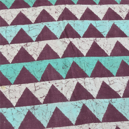 Санскритские винтажные сари фиолетовое чистое хлопковое батиковое сари 5+ ярдов ткань для рукоделия из экологически чистой ткани