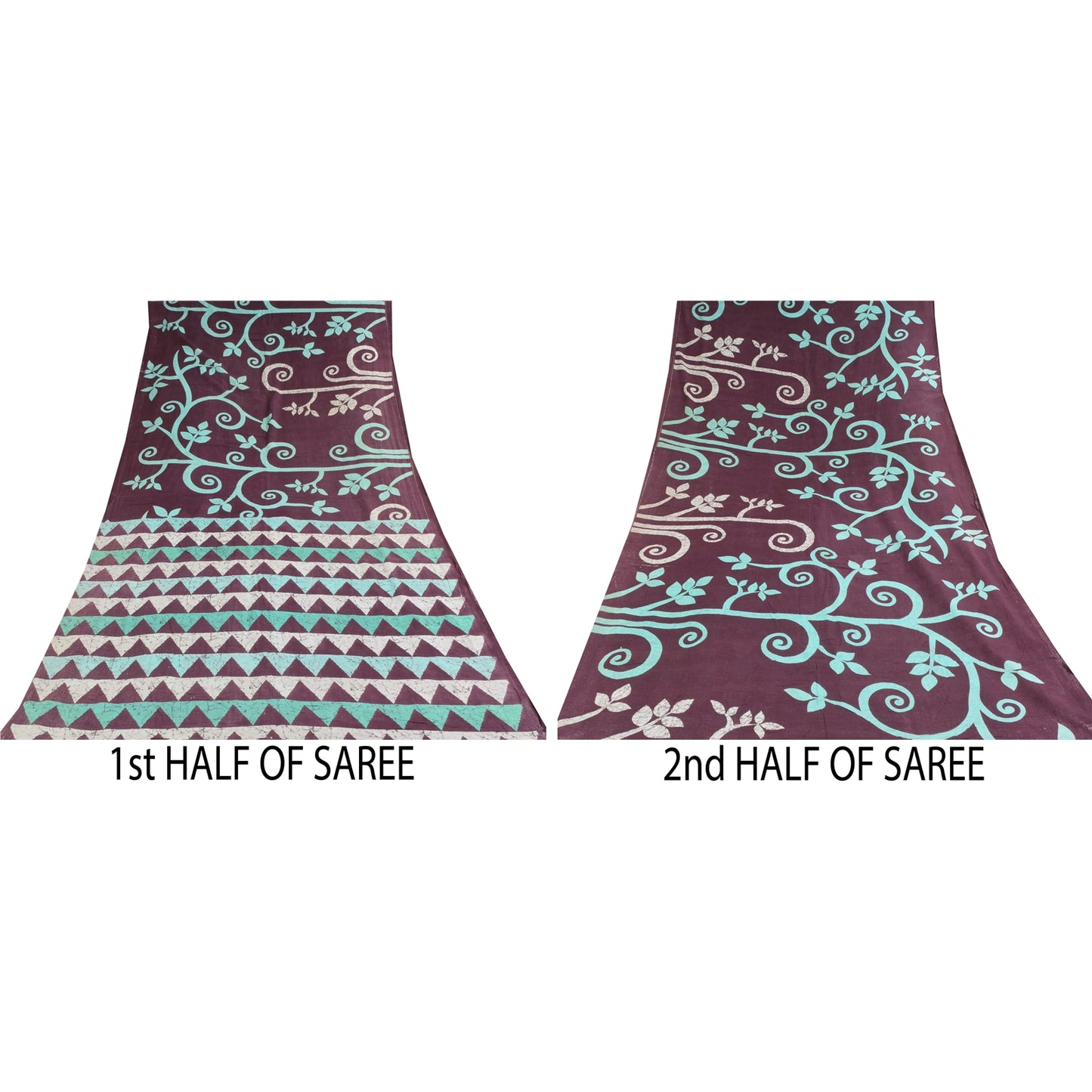 Санскритские винтажные сари фиолетовое чистое хлопковое батиковое сари 5+ ярдов ткань для рукоделия из экологически чистой ткани