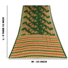 Sanskriti Vintage Sarees Green Indian 100% Pure Cotton Printed Sari 5+yd Sustainable Fabric