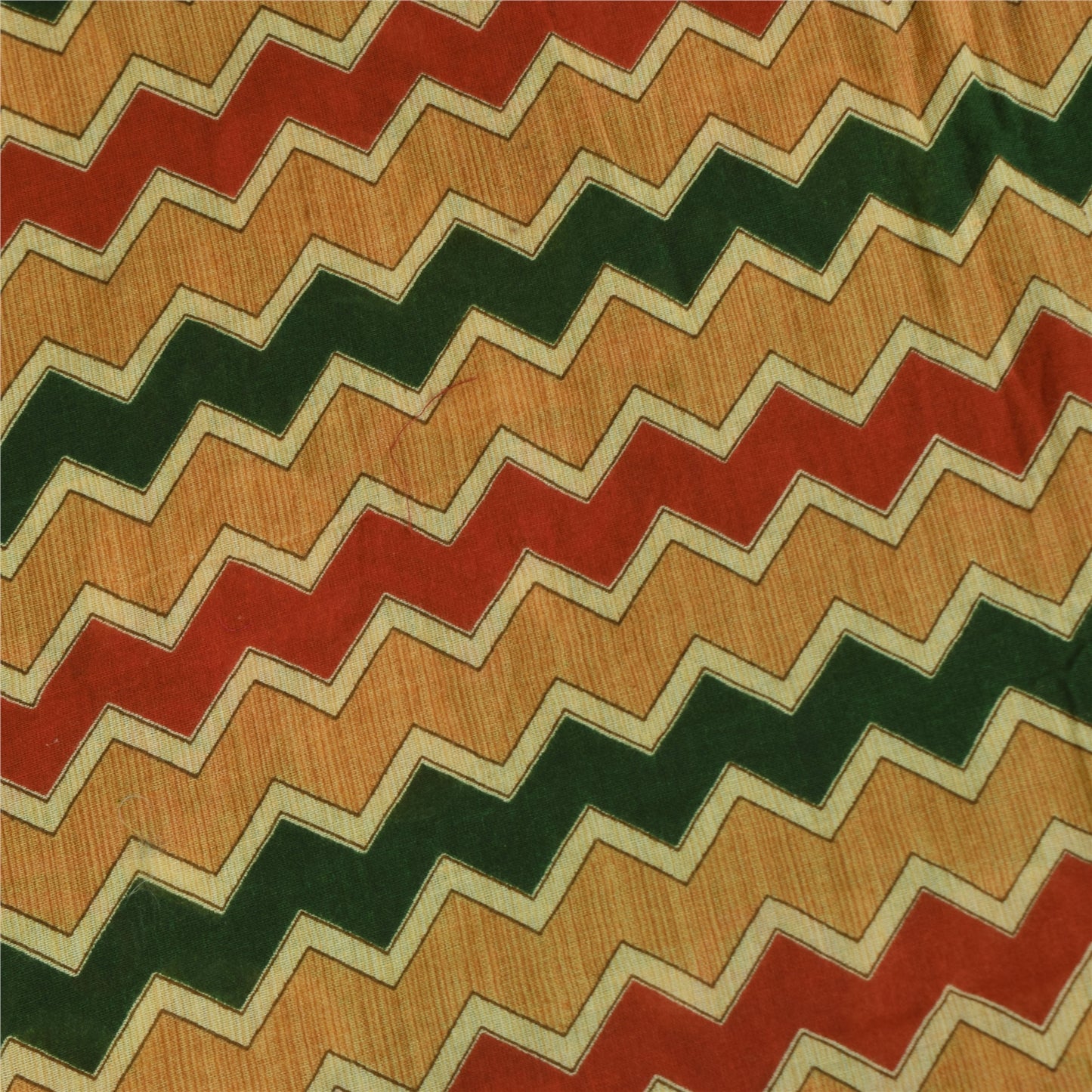 Sanskriti Vintage Sarees Green Indian 100% Pure Cotton Printed Sari 5+yd Sustainable Fabric