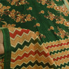 Sanskriti Vintage Sarees Green Indian 100% Pure Cotton Printed Sari 5+yd Sustainable Fabric