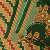 Sanskriti Vintage Sarees Green Indian 100% Pure Cotton Printed Sari 5+yd Sustainable Fabric