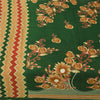 Sanskriti Vintage Sarees Green Indian 100% Pure Cotton Printed Sari 5+yd Sustainable Fabric