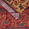 Sanskriti Vintage Sarees Peach/Red Pure Cotton Printed Sari 5+yd Craft Sustainable Fabric