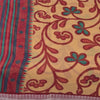 Sanskriti Vintage Sarees Peach/Red Pure Cotton Printed Sari 5+yd Craft Sustainable Fabric
