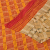 Sanskriti Vintage Sarees Beige 100% Pure Cotton Printed Sari 5+yd Craft Sustainable Fabric