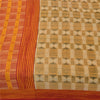 Sanskriti Vintage Sarees Beige 100% Pure Cotton Printed Sari 5+yd Craft Sustainable Fabric