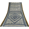 Sanskriti Vintage Sarees Gray/White Pure Cotton Printed Sari 5+yd Craft Sustainable Fabric