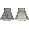 Sanskriti Vintage Sarees Gray/White Pure Cotton Printed Sari 5+yd Craft Sustainable Fabric
