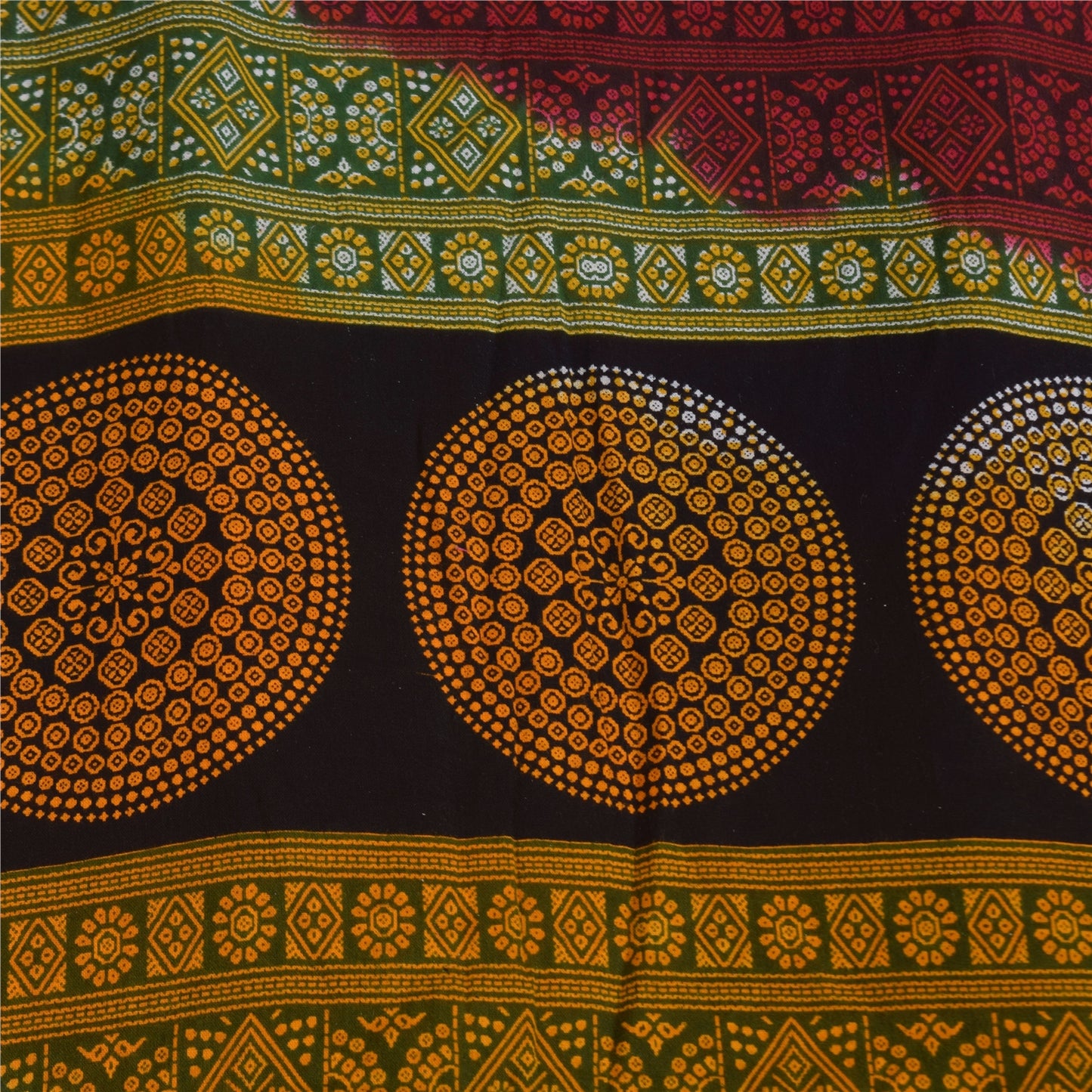 Sanskriti Vintage Sarees Indian Multi Pure Cotton Print Sari 5+yd Craft Sustainable Fabric