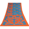 Сари Sanskriti Vintage, синее/оранжевое, сари из чистого хлопка с принтом, 5+ ярдов, ткань для рукоделия из экологически чистой ткани