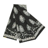 Sanskriti Vintage Sarees Black Kalamkari Handmade Pure Cotton Print Sari Sustainable Fabric