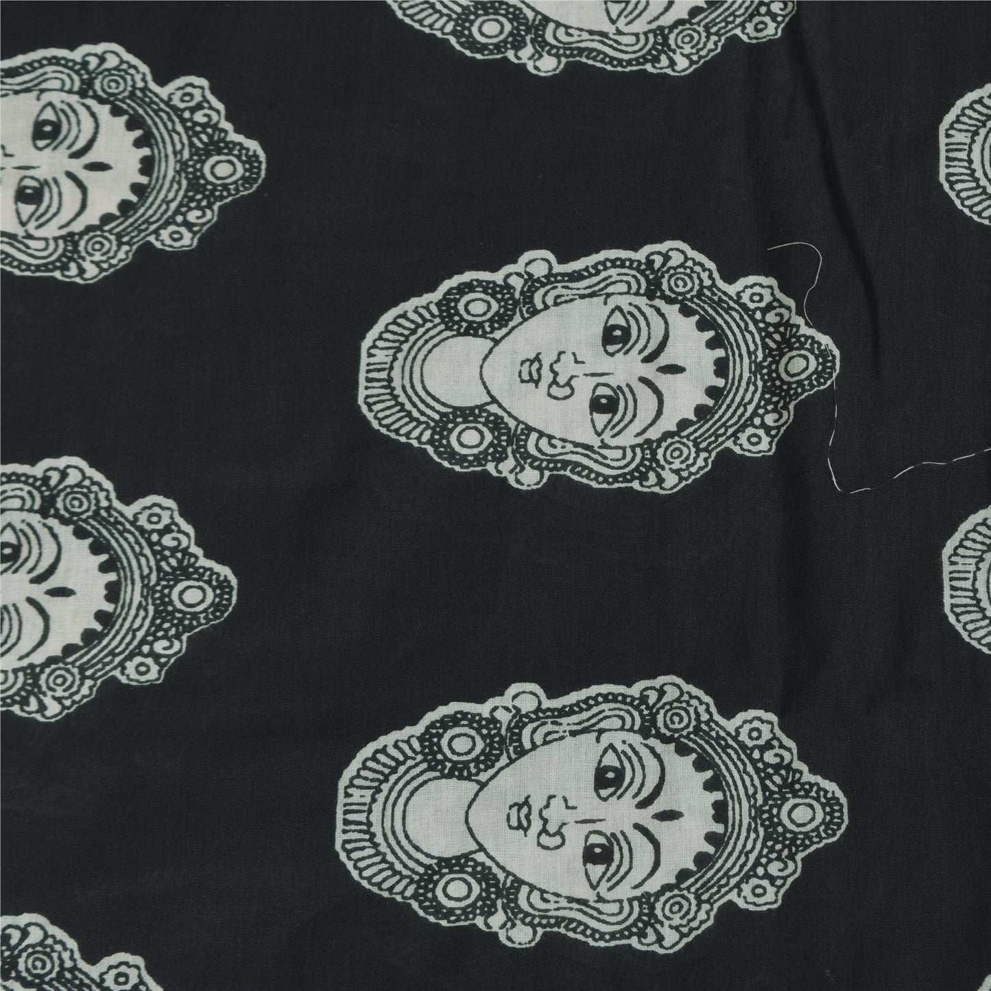 Sanskriti Vintage Sarees Black Kalamkari Handmade Pure Cotton Print Sari Sustainable Fabric