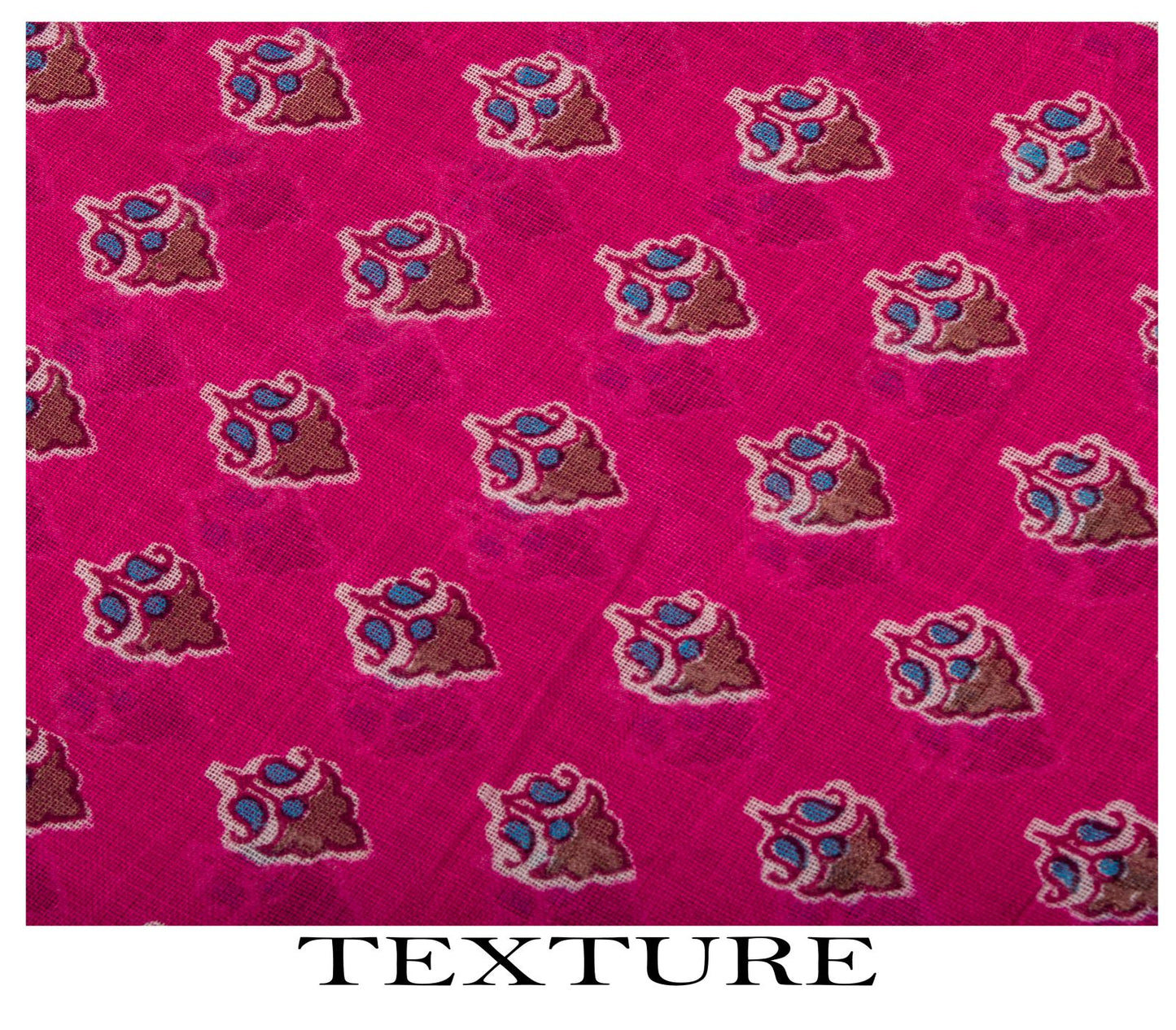 Vintage Saree Pink 100% Pure Cotton Floral Printed Craft Fabric 5+Yard Indian Sari