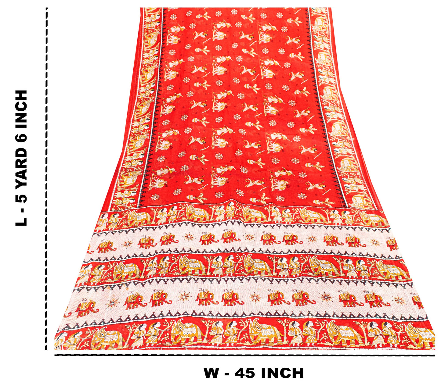Sanskriti Vintage Sarees Pink Pure Cotton Human Animal Print 5+YD Home Deco Sari