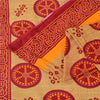 Sanskriti Vintage Sarees Red/Cream Bandhani Pure Cotton Printed Sari 5+yd Sustainable Fabric