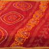Sanskriti Vintage Sarees Red Bandhani Printed Pure Cotton Sari 5+yd Craft Sustainable Fabric