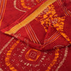 Sanskriti Vintage Sarees Red Bandhani Printed Pure Cotton Sari 5+yd Craft Sustainable Fabric