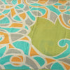 Sanskriti Vintage Sarees Indian Green Pure Cotton Printed Sari 5+yd Craft Sustainable Fabric