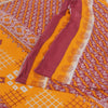 Sanskriti Vintage Sarees Red/Yellow Pure Cotton Printed Sari 5+yd Craft Fabri