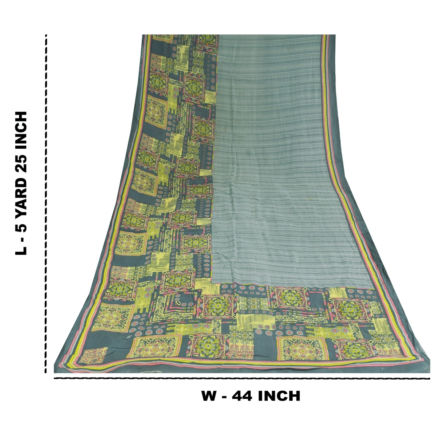 Санскритские винтажные сари индийское серое чистое хлопковое сари с принтом 5+ ярдов ткань для рукоделия из экологически чистой ткани