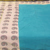 Sanskriti Vintage Sarees Blue Pure Cotton Hand Block Printed Sari 5+yd Sustainable Fabric