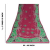Sanskriti Vintage Sarees Red/Green Pure Cotton Printed Sari 5+yd Craft Sustainable Fabric