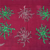 Sanskriti Vintage Sarees Red/Green Pure Cotton Printed Sari 5+yd Craft Sustainable Fabric