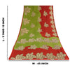 Sanskriti Vintage Sarees Green/Red Pure Cotton Kalamkari Printed Sari Sustainable Fabric