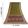 Sanskriti Vintage Sarees Indian Green Pure Cotton Printed Sari 5+yd Craft Sustainable Fabric