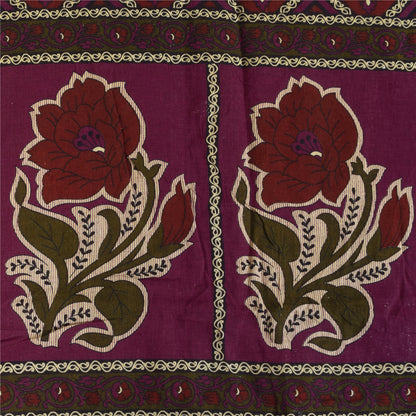 Sanskriti Vintage Sarees Indian Green Pure Cotton Printed Sari 5+yd Craft Sustainable Fabric