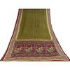 Sanskriti Vintage Sarees Indian Green Pure Cotton Printed Sari 5+yd Craft Sustainable Fabric