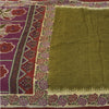 Sanskriti Vintage Sarees Indian Green Pure Cotton Printed Sari 5+yd Craft Sustainable Fabric