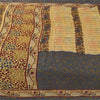 Sanskriti Vintage Sarees Cream/Blue Pure Cotton Printed Sari 5+yd Craft Sustainable Fabric