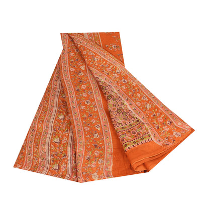 Санскритские винтажные сари темно-красное чистое хлопковое сари с принтом 5+ ярдов ткань для рукоделия из экологически чистой ткани