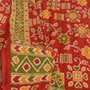 Sanskriti Vintage Sarees Indian Red Pure Cotton Printed Sari 5+yd Craft Sustainable Fabric