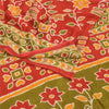 Sanskriti Vintage Sarees Indian Red Pure Cotton Printed Sari 5+yd Craft Sustainable Fabric