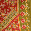 Sanskriti Vintage Sarees Indian Red Pure Cotton Printed Sari 5+yd Craft Sustainable Fabric