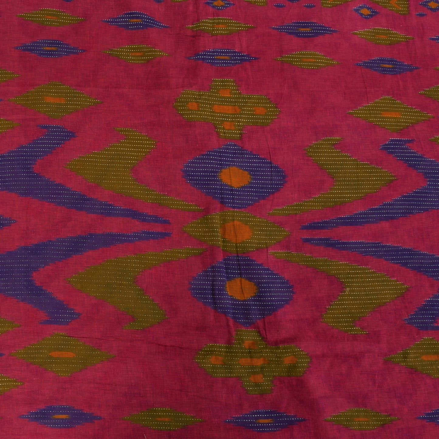 Sanskriti Vintage Sarees Indian Cream Pure Cotton Printed Sari 5+yd Craft Fabric