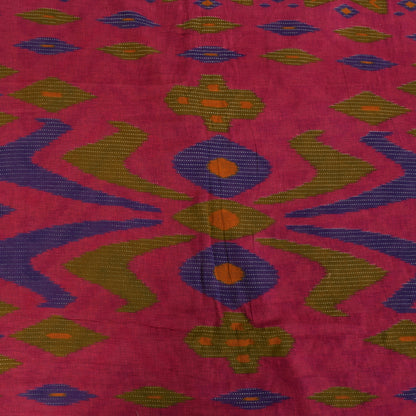 Sanskriti Vintage Sarees Indian Cream Pure Cotton Printed Sari 5+yd Craft Fabric