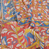 Sanskriti Vintage Sarees Pure Cotton Red Handmade Kalmakari Printed Sari Sustainable Fabric